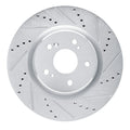 R1 2019-2025 Acura RDX Front Right Drilled & Slotted Silver Brake Rotor