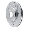 R1 2019-2025 Acura RDX Front Right Drilled & Slotted Silver Brake Rotor