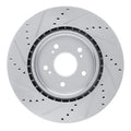 R1 2019-2025 Acura RDX Front Right Drilled & Slotted Silver Brake Rotor