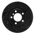 R1 11-16 Mini Cooper Paceman Front Right Drilled & Slotted Black Brake Rotor