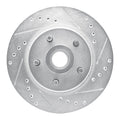R1 Concepts Brake Rotor Drilled and Slotted Silver Fits Ford Mustang