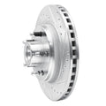 R1 Concepts Brake Rotor Drilled and Slotted Silver Fits Ford Mustang