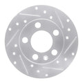 R1 82-87 Ford Mustang Front Right Drilled & Slotted Silver Brake Rotor