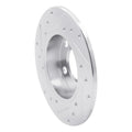 R1 82-87 Ford Mustang Front Right Drilled & Slotted Silver Brake Rotor