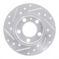 R1 82-87 Ford Mustang Front Right Drilled & Slotted Silver Brake Rotor