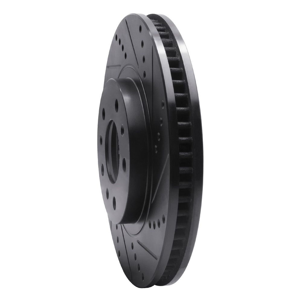 R1 03-07 Cadillac CTS Front Right Drilled & Slotted Black Brake Rotor