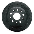 R1 18-25 Jeep Wrangler Rear Left Drilled & Slotted Black Brake Rotor