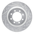 R1 68-76 Ford F-350 2WD (Excl Super Duty) Front Right Drilled & Slotted Silver Brake Rotor