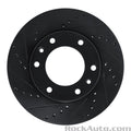 R1 06-14 Hyundai Entourage Front Left Drilled & Slotted Black Brake Rotor