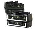 HEADLIGHT BUMPER LIGHT AND CORNER LIGHT COMBO CHROME HOUSING AND SMOKED LENS WITH LED BAR