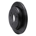 R1 05-07 Land Rover LR3 Rear Right Drilled & Slotted Black Brake Rotor
