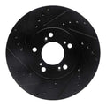 R1 99-04 Acura RL Front Left Drilled & Slotted Black Brake Rotor