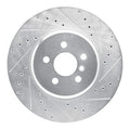 R1 17-25 BMW 530E Front Left Drilled & Slotted Silver Brake Rotor