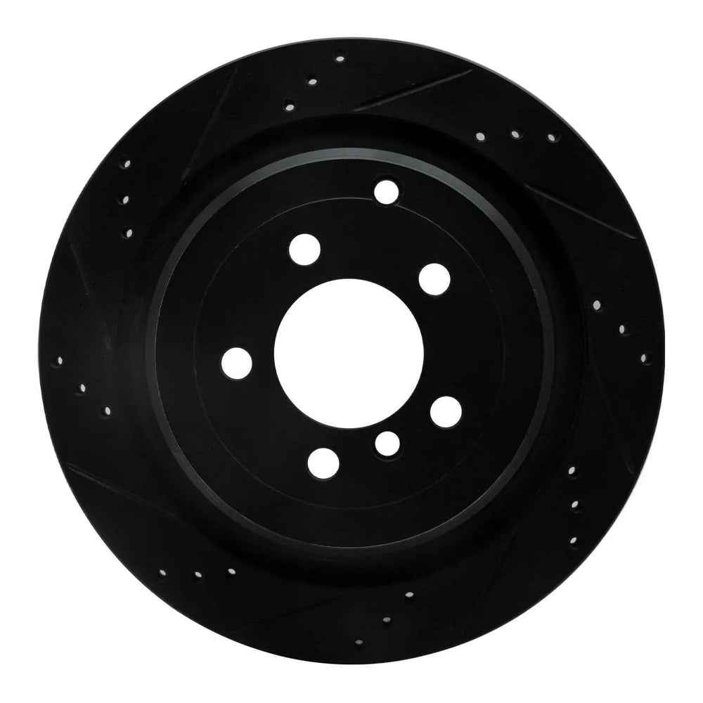 R1 06-12 Land Rover Range Rover Rear Left Slotted Black Brake Rotor