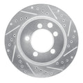 R1 74-81 Dodge W150 Front Right Drilled & Slotted Silver Brake Rotor