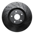 R1 07-11 Lexus Gs350 Right Front Right Drilled & Slotted Black Brake Rotor