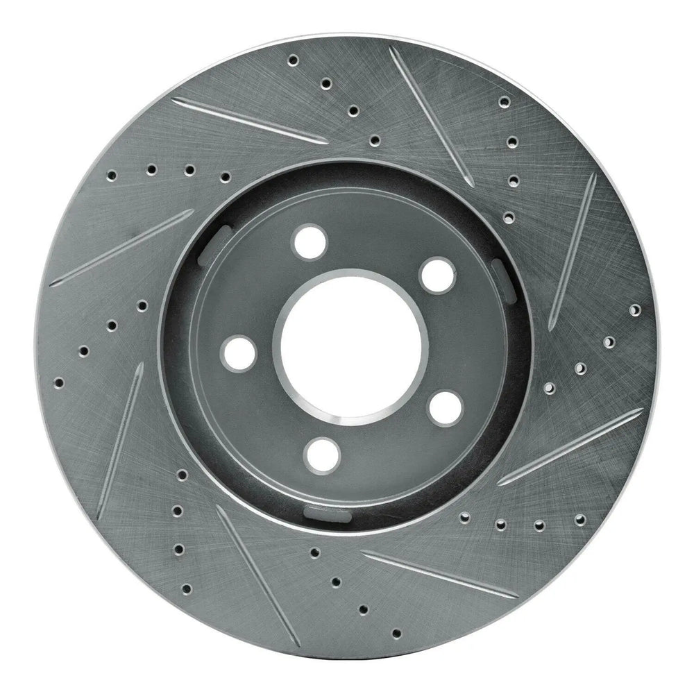 R1 03-11 Ford Crown Victoria Front Left Drilled Black Brake Rotor