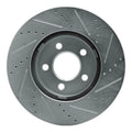 R1 03-11 Ford Crown Victoria Front Left Drilled Black Brake Rotor