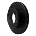 R1 06-10 Hummer H3T Front Left Drilled & Slotted Black Brake Rotor