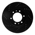 R1 06-10 Hummer H3T Front Right Drilled & Slotted Black Brake Rotor