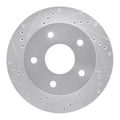 R1 Concepts Brake Rotor Drilled and Slotted Silver Fits Dodge Ram