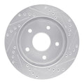 R1 Concepts Brake Rotor Drilled and Slotted Silver Fits Dodge Ram