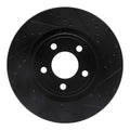 R1 15-20 Ford Mustang Front Right Drilled & Slotted Black Brake Rotor
