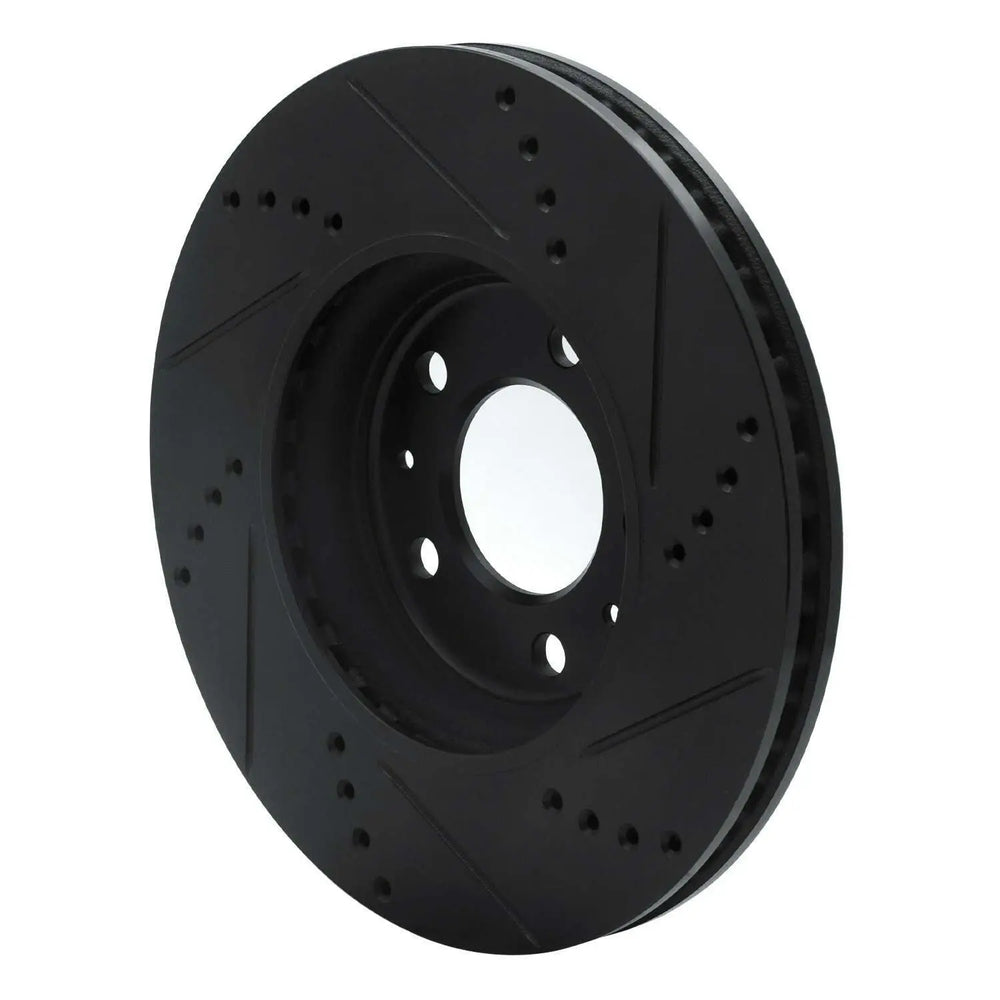 R1 06-10 Pontiac Solstice Front Left Drilled & Slotted Black Brake Rotor