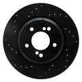 R1 00-06 BMW M5 Rear Left Drilled & Slotted Black Brake Rotor