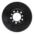 R1 85-91 Mercedes-Benz 300SD Front Right Drilled & Slotted Black Brake Rotor
