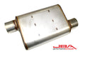 JBA Universal Chambered Style 304SS Muffler 13x9.75x4in 3in Inlet Diameter Offset/Offset