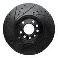 R1 99-10 Chevrolet ASTRA (Mexico) Front Right Drilled & Slotted Black Brake Rotor