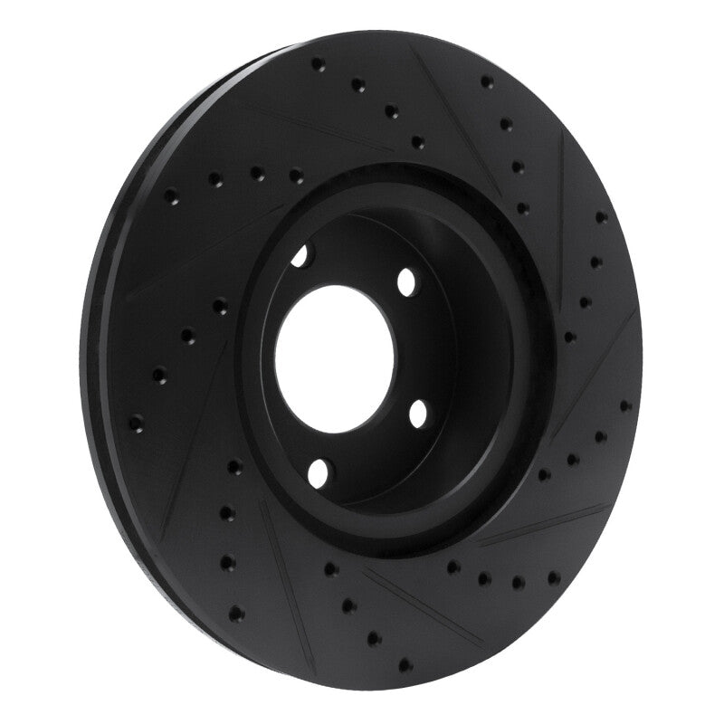 R1 97-01 Cadillac CATERA Front Left Drilled & Slotted Black Brake Rotor