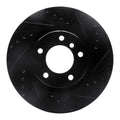 R1 95-02 BMW M3 Left Front Drilled & Slotted Black Brake Rotor