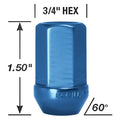 Gorilla Aluminum Closed End Blue Lug Nuts 12x1.50 Universal