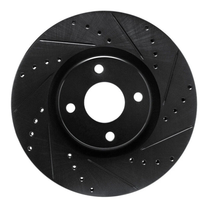 R1 18-22 Ford Ecosport Front Right Drilled & Slotted Black Brake Rotor