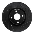 R1 18-22 Ford Ecosport Front Right Drilled & Slotted Black Brake Rotor