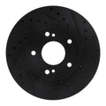 R1 90-97 Infiniti Q45 Front Right Drilled & Slotted Black Brake Rotor