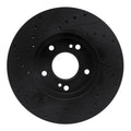 R1 90-97 Infiniti Q45 Front Right Drilled & Slotted Black Brake Rotor