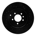 R1 10-13 Land Rover Range Rover Sport Rear Right Drilled & Slotted Black Brake Rotor