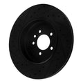 R1 10-13 Land Rover Range Rover Sport Rear Right Drilled & Slotted Black Brake Rotor