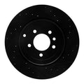 R1 10-13 Land Rover Range Rover Sport Rear Right Drilled & Slotted Black Brake Rotor