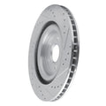 R1 Concepts Brake Rotor Drilled and Slotted Silver Fits Jaguar XKR