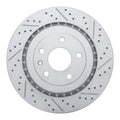 R1 14-19 Chevrolet Corvette Rear Right Drilled & Slotted Geo-Carbon Rotor