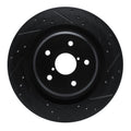 R1 -25 Subaru Ascent Rear Right Drilled & Slotted Black Brake Rotor