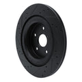 R1 -25 Subaru Ascent Rear Right Drilled & Slotted Black Brake Rotor
