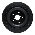 R1 -25 Subaru Ascent Rear Right Drilled & Slotted Black Brake Rotor