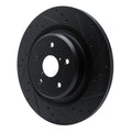 R1 -25 Subaru Ascent Rear Right Drilled & Slotted Black Brake Rotor
