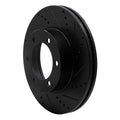 R1 00-07 Toyota SEQUOIA Front Right Drilled & Slotted Black Brake Rotor