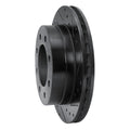 R1 03-05 Chevrolet Silverado 1500 Rear Right Drilled & Slotted Black Brake Rotor